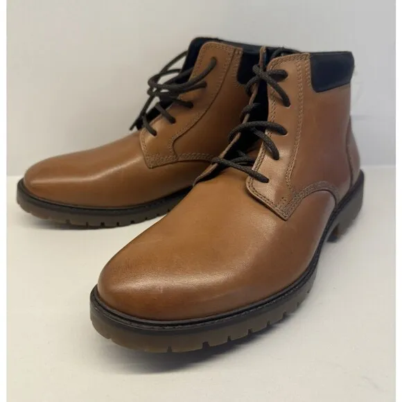 JONHSON &amp; MURPHY boots Patterson Brown genuine Leather Lace Up Boy's youth 4M