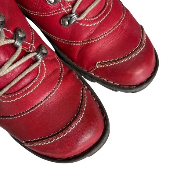 Josef Seibel Red Leather Neele Chukka Lace Up Ankle Bootie Boot SIZE 40EU/9US