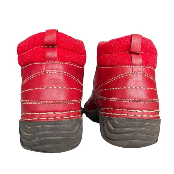 Josef Seibel Red Leather Neele Chukka Lace Up Ankle Bootie Boot SIZE 40EU/9US
