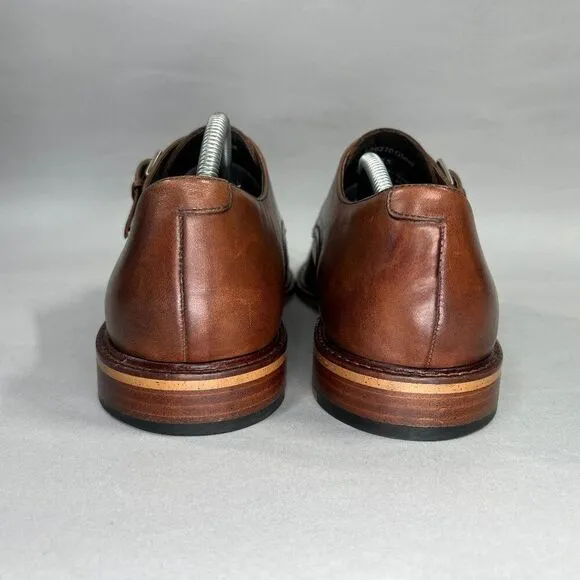 Joseph Abboud Glenn Monkstrap Cap Toe Brown Leather Oxfrod Derby Dress Shoes