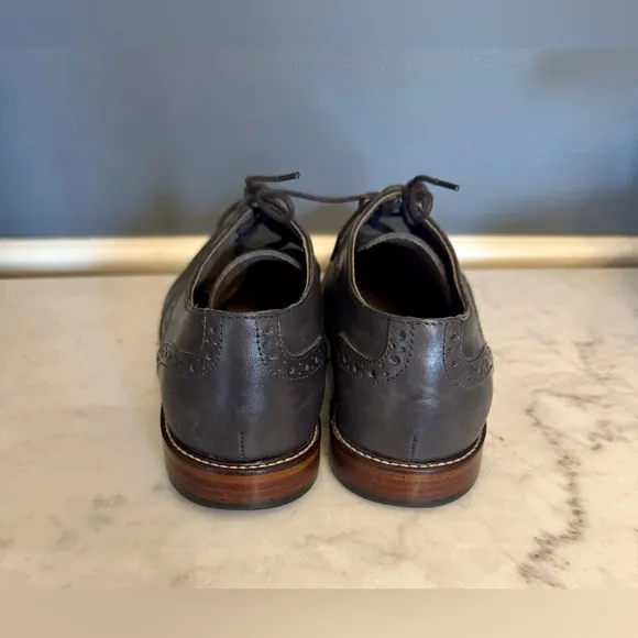 Joseph Abboud Gray Leather Lace Up Oxford Wingtip Shoes Mens Sz 11 NEW