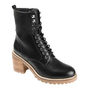 Journee Women's Malle Lace Up Lug Sole Combat Boots Black Size 9