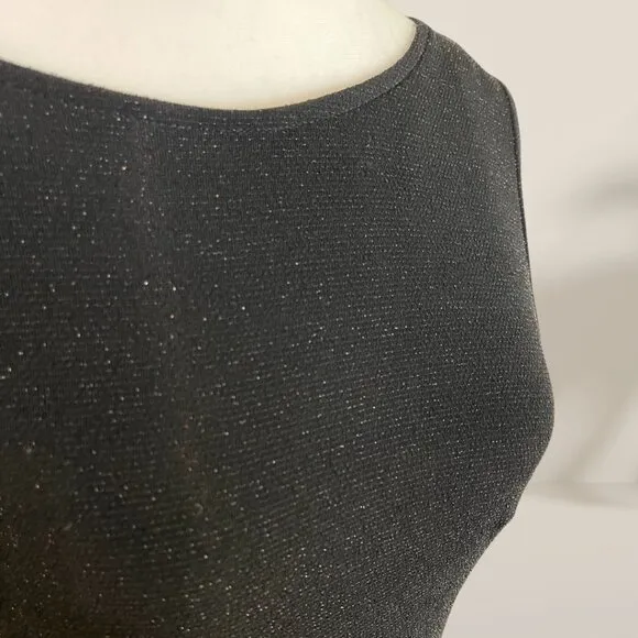 JS Collections Black Evening Gown with Low-Back Detail - Size 10