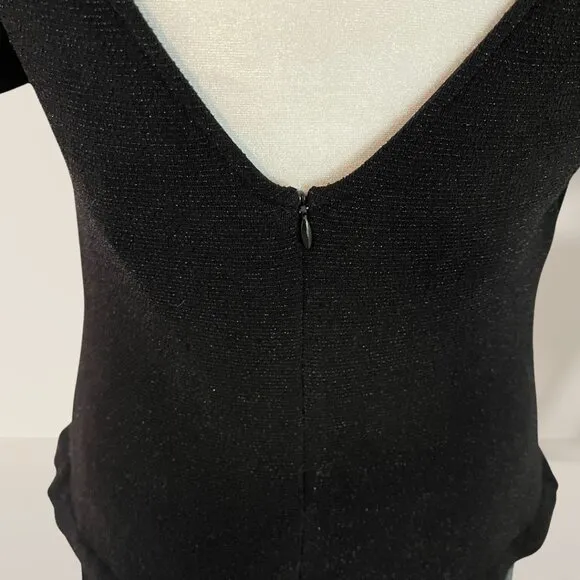 JS Collections Black Evening Gown with Low-Back Detail - Size 10