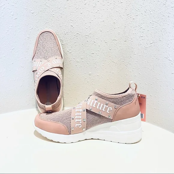 Juicy Couture Eros Studded Wedges Punk Blush Women’s Sneakers Size 8.5 NWT