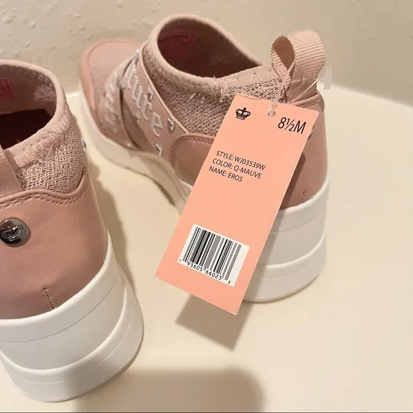 Juicy Couture Eros Studded Wedges Punk Blush Women’s Sneakers Size 8.5 NWT