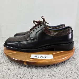Julio Blanco Genuine Lizard Moc Square Toe Two Tone Oxford Dress Shoes Mens 10.5