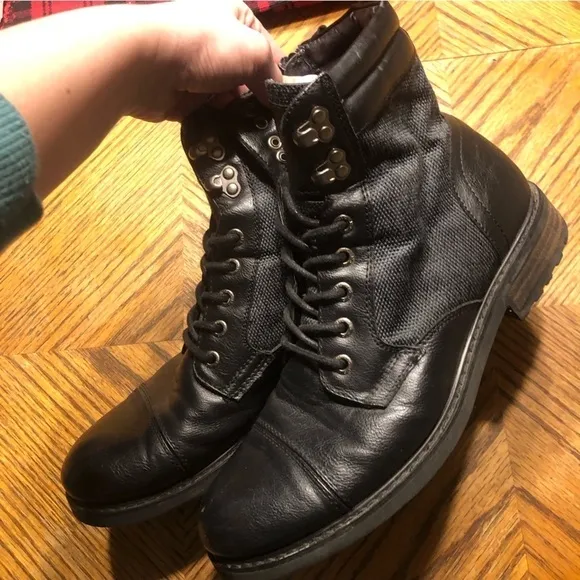 Jump Apparel Men’s J75 Garrison Black Lace-Up Leather Combat Boots Size 8