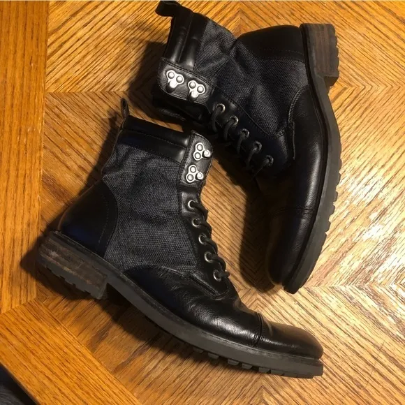 Jump Apparel Men’s J75 Garrison Black Lace-Up Leather Combat Boots Size 8