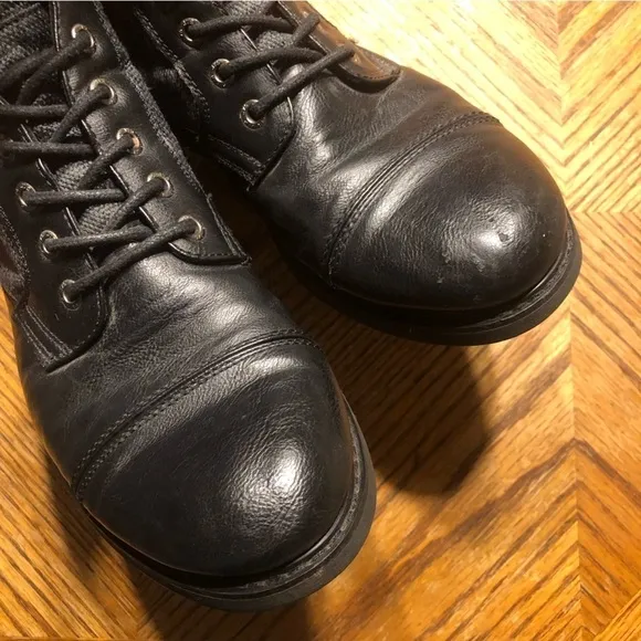 Jump Apparel Men’s J75 Garrison Black Lace-Up Leather Combat Boots Size 8