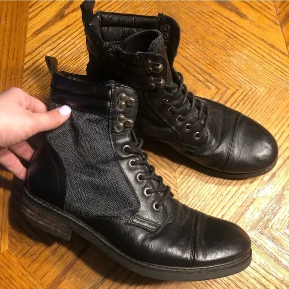 Jump Apparel Men’s J75 Garrison Black Lace-Up Leather Combat Boots Size 8