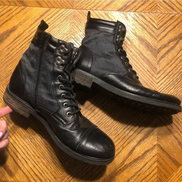 Jump Apparel Men’s J75 Garrison Black Lace-Up Leather Combat Boots Size 8