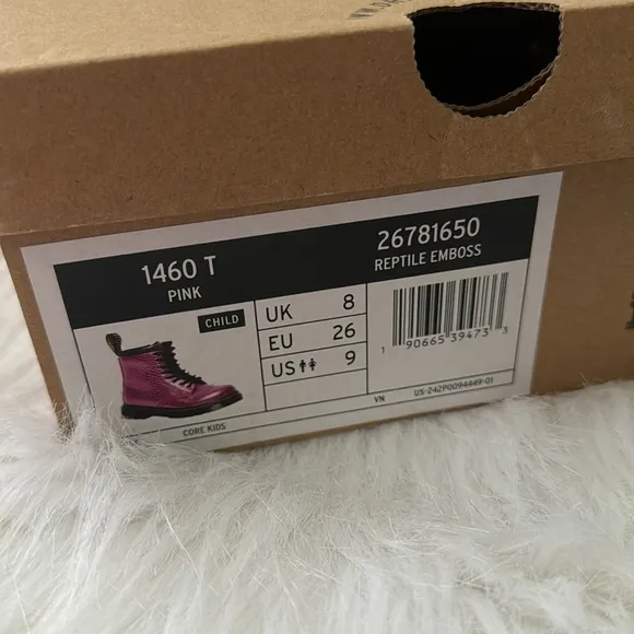 JUNIOR 1460 REPTILE EMBOSS LACE UP BOOTS