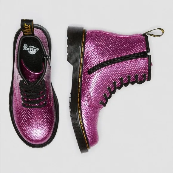 JUNIOR 1460 REPTILE EMBOSS LACE UP BOOTS