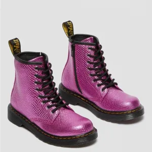 JUNIOR 1460 REPTILE EMBOSS LACE UP BOOTS