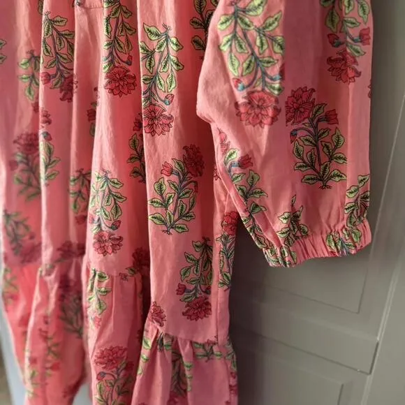 JUST DARVINY Megan Floral Dress, Desert Rose, L (NWOT)