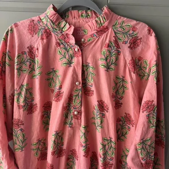 JUST DARVINY Megan Floral Dress, Desert Rose, L (NWOT)