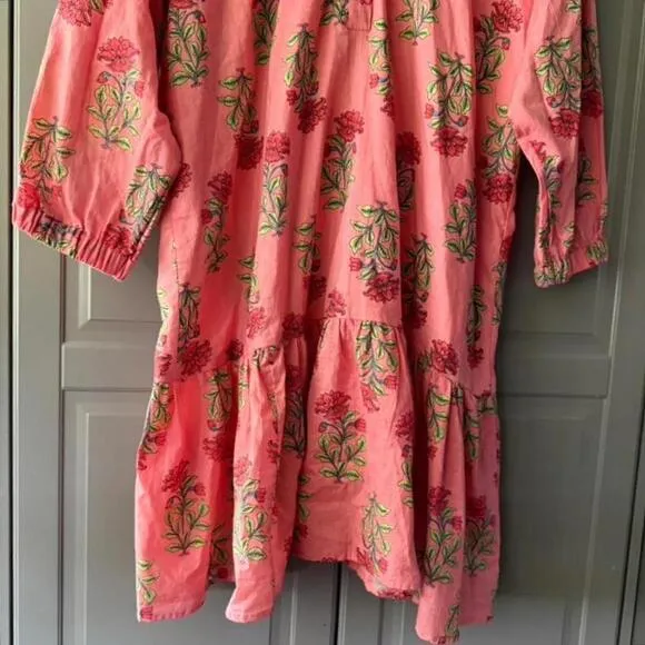 JUST DARVINY Megan Floral Dress, Desert Rose, L (NWOT)