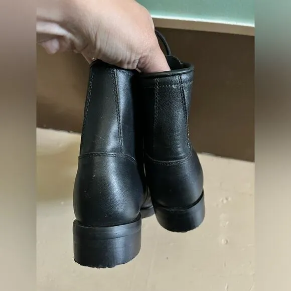 Justin 506 leather lace up riding boots junior size 11.5 black