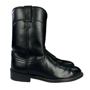 Justin Classic Roper Leather Western Cowboy‎ Boots Round Toe Mens Size 8.5