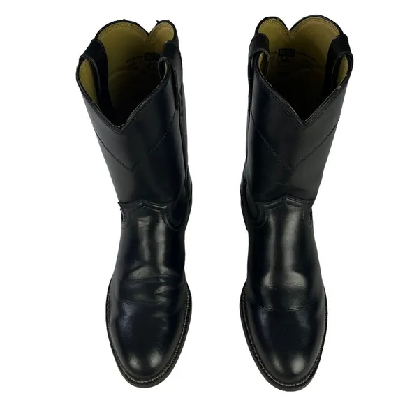 Justin Classic Roper Leather Western Cowboy‎ Boots Round Toe Mens Size 8.5