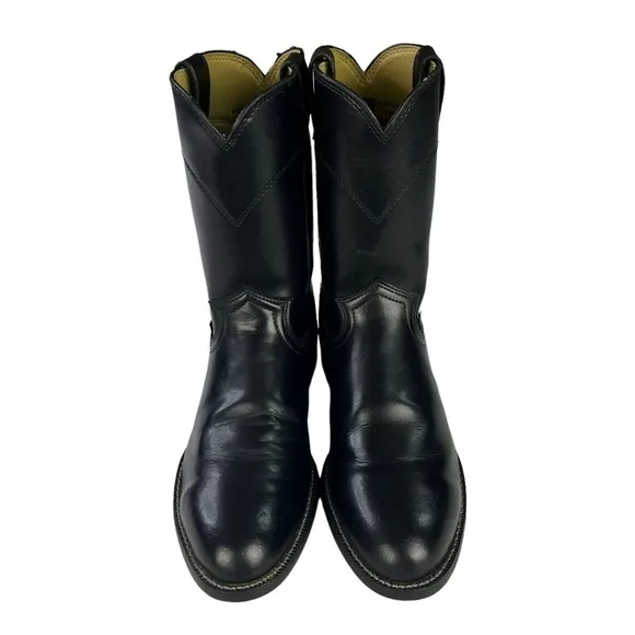 Justin Classic Roper Leather Western Cowboy‎ Boots Round Toe Mens Size 8.5