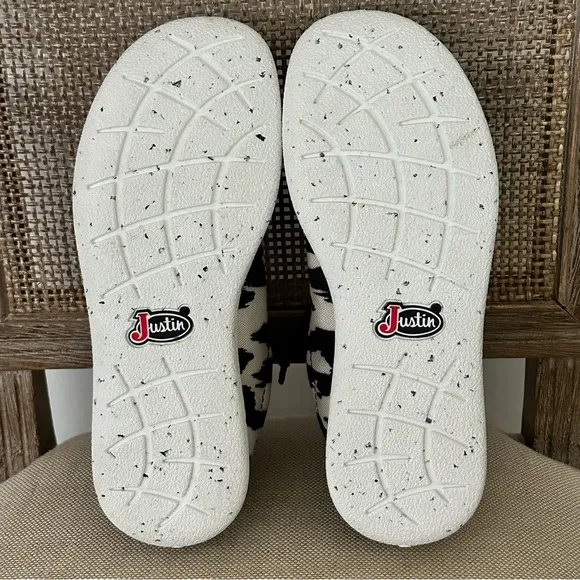 JUSTIN HAZER BLACK &amp; WHITE TEXTILE SHOES
