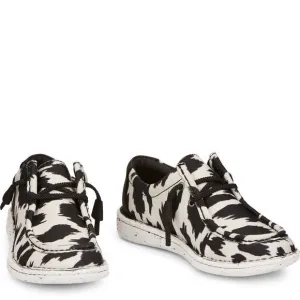 JUSTIN HAZER BLACK &amp; WHITE TEXTILE SHOES