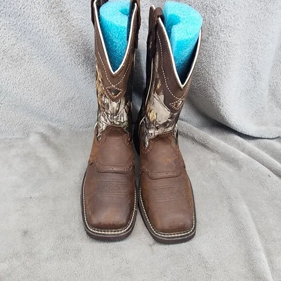 Justin Shoes Womens Size 9.5 Brown Camo Leather Western Boots