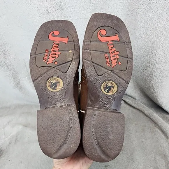 Justin Shoes Womens Size 9.5 Brown Camo Leather Western Boots