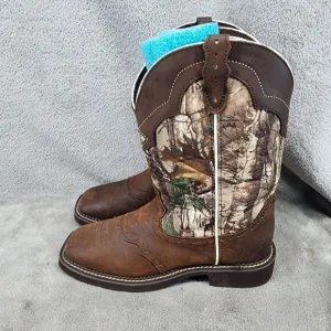 Justin Shoes Womens Size 9.5 Brown Camo Leather Western Boots