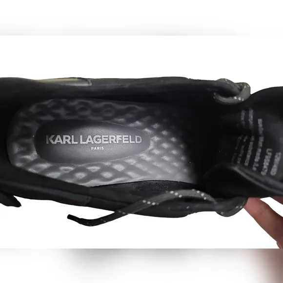 Karl Lagerfeld Mens Low Top Sneakers Black/Red  Size 12M. C1361