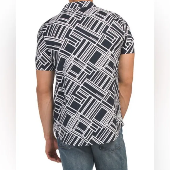 Karl Lagerfeld Paris Men’s Geometric Button Down Shirt