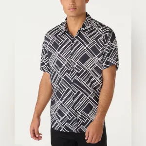 Karl Lagerfeld Paris Men’s Geometric Button Down Shirt