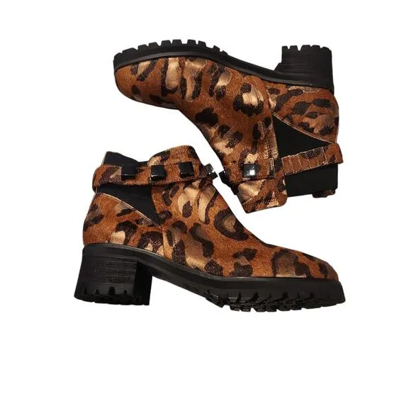 Kat Maconie leopard print Calf-skin combat boots size 6