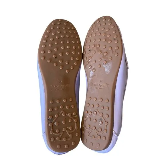 Kate Spade 9.5 Lavender LEATHER Carly Driving Loafers Slip On Moccasins Purple