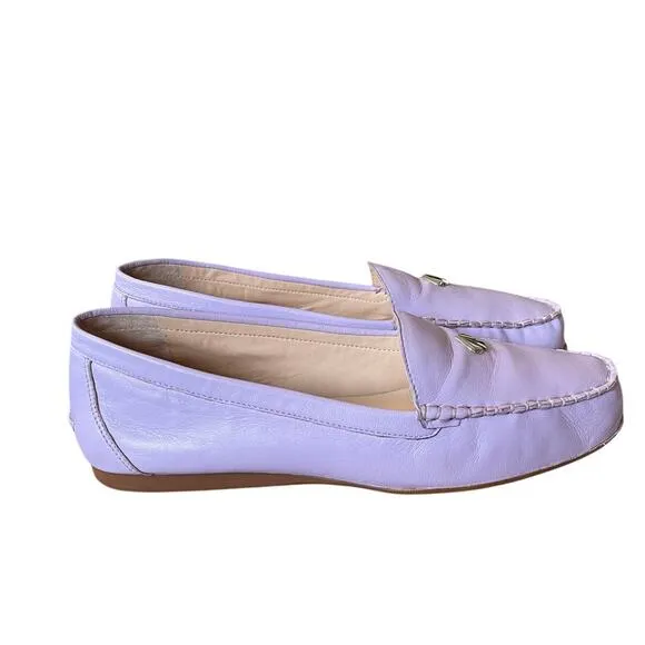 Kate Spade 9.5 Lavender LEATHER Carly Driving Loafers Slip On Moccasins Purple