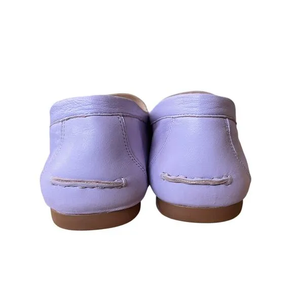 Kate Spade 9.5 Lavender LEATHER Carly Driving Loafers Slip On Moccasins Purple
