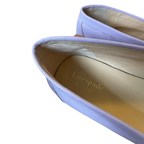 Kate Spade 9.5 Lavender LEATHER Carly Driving Loafers Slip On Moccasins Purple