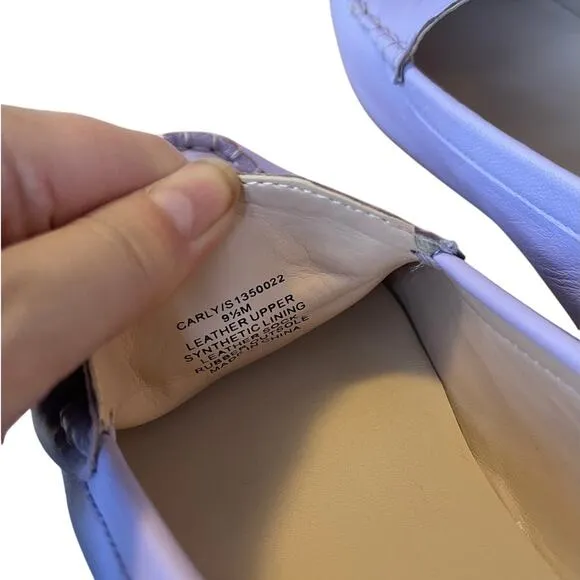Kate Spade 9.5 Lavender LEATHER Carly Driving Loafers Slip On Moccasins Purple