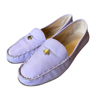 Kate Spade 9.5 Lavender LEATHER Carly Driving Loafers Slip On Moccasins Purple