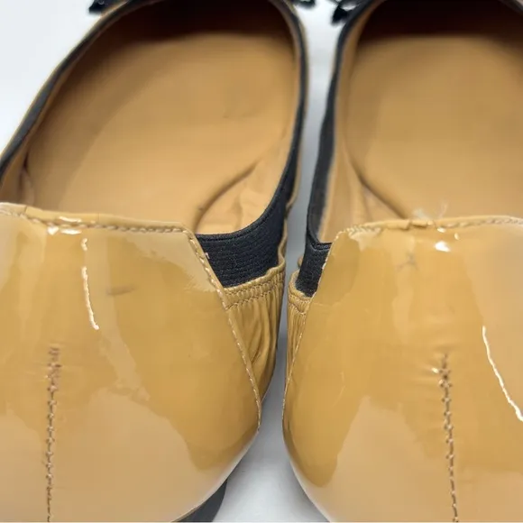 KATE SPADE Bow Tie Patent Leather Ballet Flats - 8 1/2