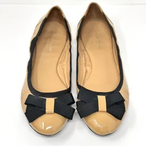 KATE SPADE Bow Tie Patent Leather Ballet Flats - 8 1/2