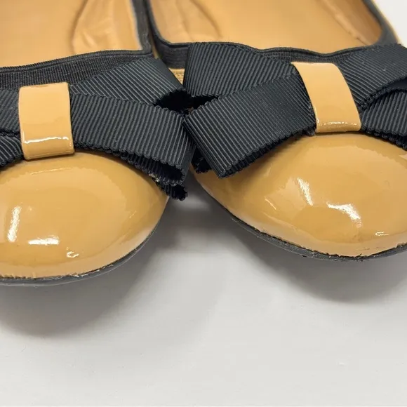 KATE SPADE Bow Tie Patent Leather Ballet Flats - 8 1/2