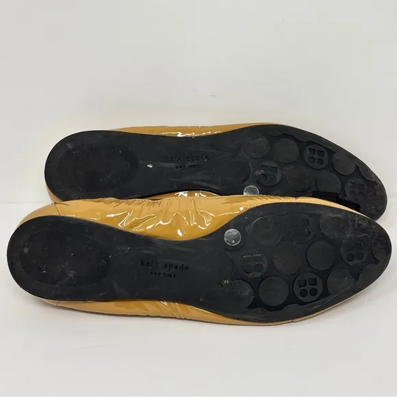 KATE SPADE Bow Tie Patent Leather Ballet Flats - 8 1/2