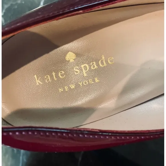 Kate Spade Burgundy Patent Leather Wedge Heels