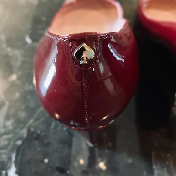 Kate Spade Burgundy Patent Leather Wedge Heels
