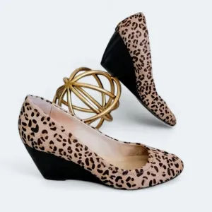 Kate Spade Calf Hair Leopard Cheetah Print Heel Wedges Size 8