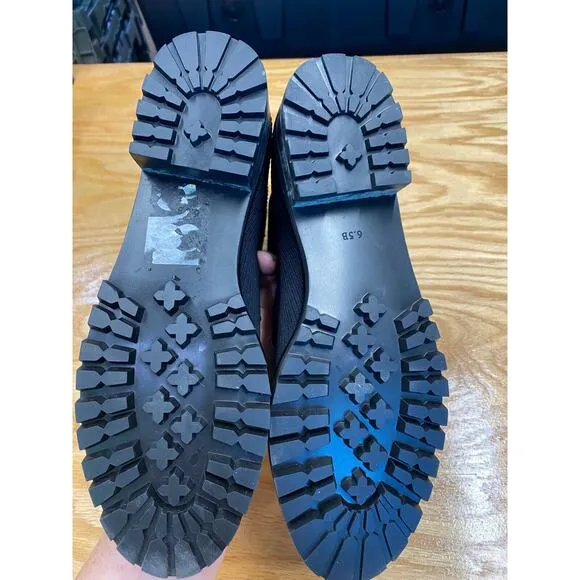 Kate Spade Merigue Combat Boots Women's 6.5 Blue Knit Lace Up Round Toe S24
