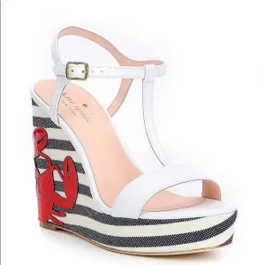 Kate Spade New York Deacon Lobster Embroidered Wedges Size 10